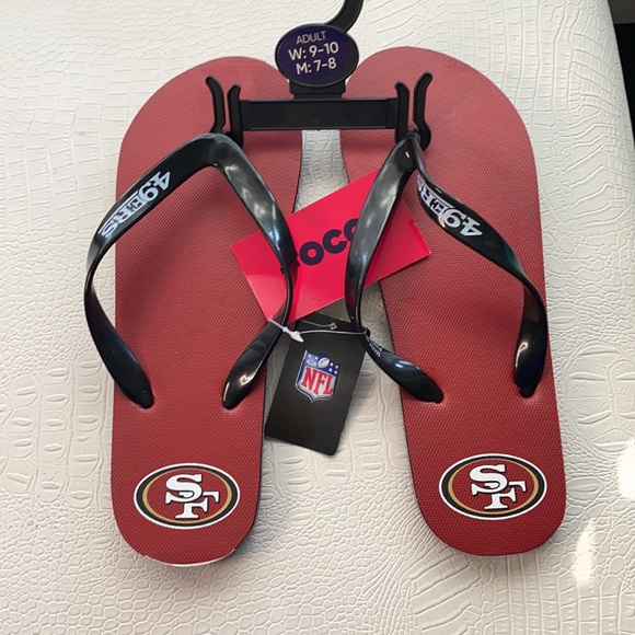 NWT Authentic NFL Fourty Niners Flip Flops - Picture 2 of 5